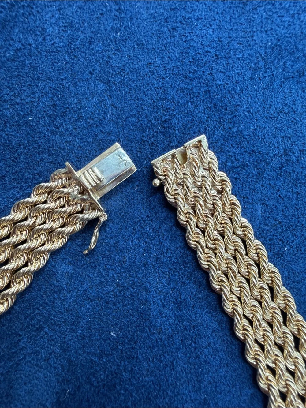 14K Gold Multi-Strand Rope Necklace - Picture 4 of 5